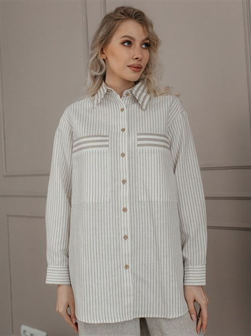 рубашка лен 50%, хлопок 50% - Волтри фото 3