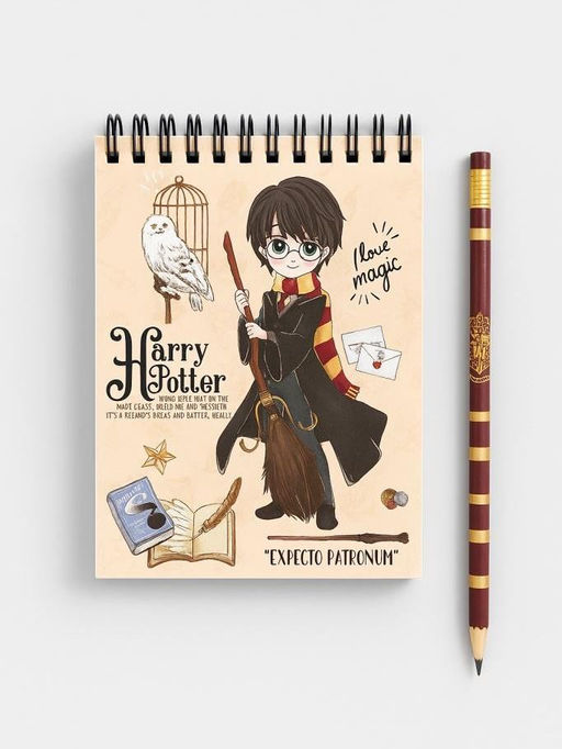 Блокнот А6 "Гарри Поттер", 60 л, клетка, на гребне, картон