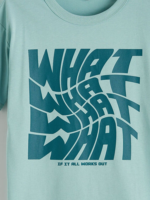 Bisiklet Yaka Bask?l? Erkek ?ocuk Ti??rt