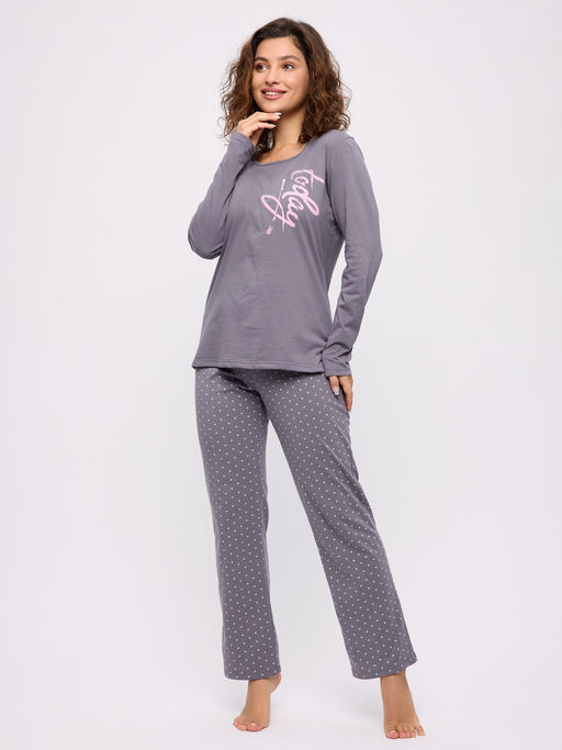 Пижама женская из кулирки Today серый - Амадэль фото 9