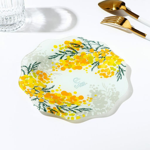 Тарелка Нежная мимоза, 20 см - Дорого внимание фото 3