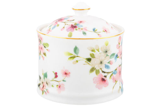 Сахарница 250 мл 9*9*10 см Яблоневый цвет на белом + ложка, NEW BONE CHINA - Elan gallery фото 7
