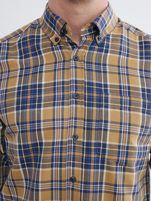 Regular Fit Ekose Desenli Gabardin Erkek G?mlek