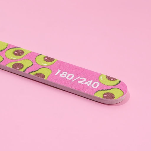 Цена за 3 шт. Пилка для ногтей «AVOCATO», прямая, 180/240 грит, 18 см, разноцветная