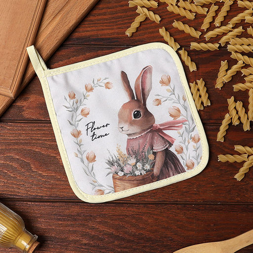 Прихватка Доляна Зайчиха 17х17 см, 35% хл, 65% пэ, ватин 250 г/м2  фото 6