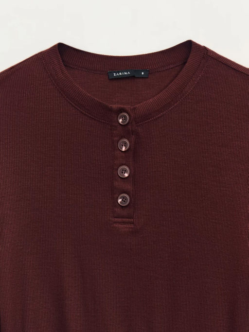 Лонгслив в рубчик из вискозы / Zarina  фото 10