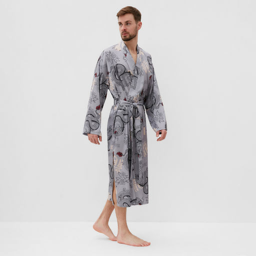 Халат домашний KAFTAN «Дракон», размер 52-54, серая