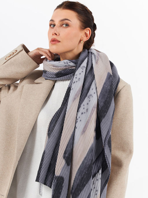 Большой, мягкий, тонкий и очень нежный двусторонний палантин с рисунком - Tantino фото 3