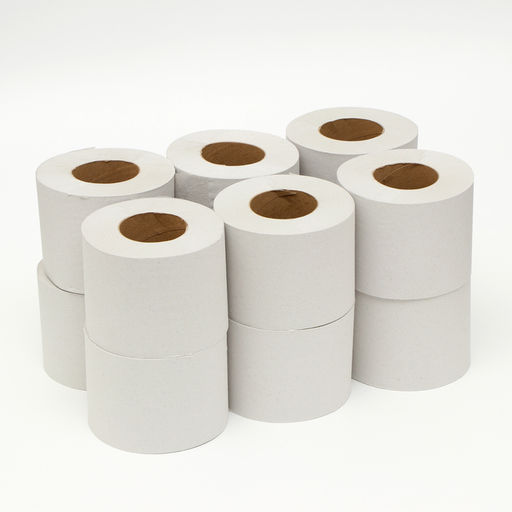 Цена за 12 шт. Туалетная бумага серая, для диспенсера, 1 слой, 130 метров