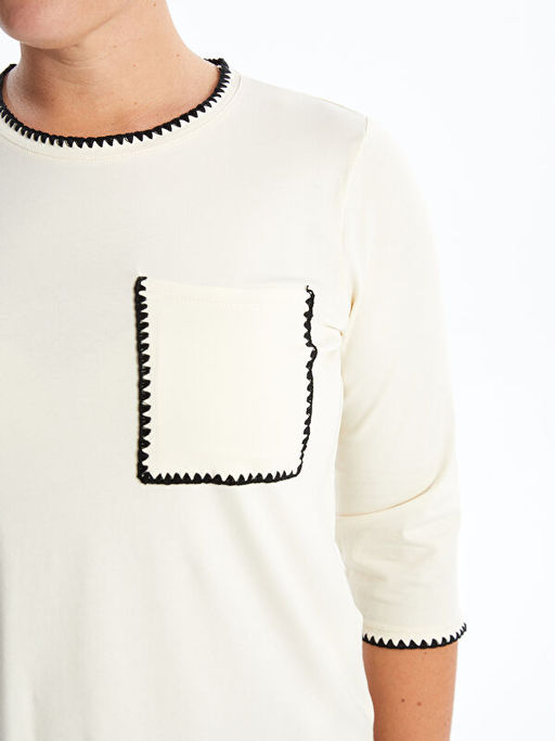 Bisiklet Yaka Nak??l? Kad?n Ti??rt