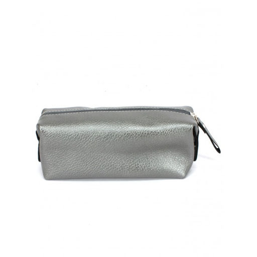 Косметичка Croco-К-721 натуральная кожа (1 отдел), серый металлик (230) 263529  фото 2