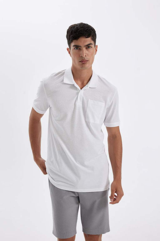 New Regular Fit K?sa Kollu Pike Basic Duz Polo Tisort - Defacto фото 2