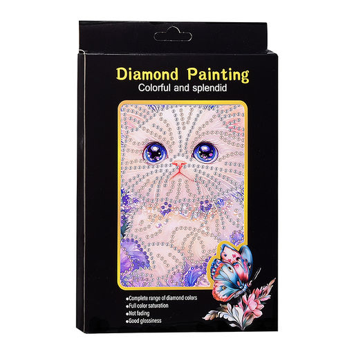 Мозаика алмазная "Белый котик" 15*20см