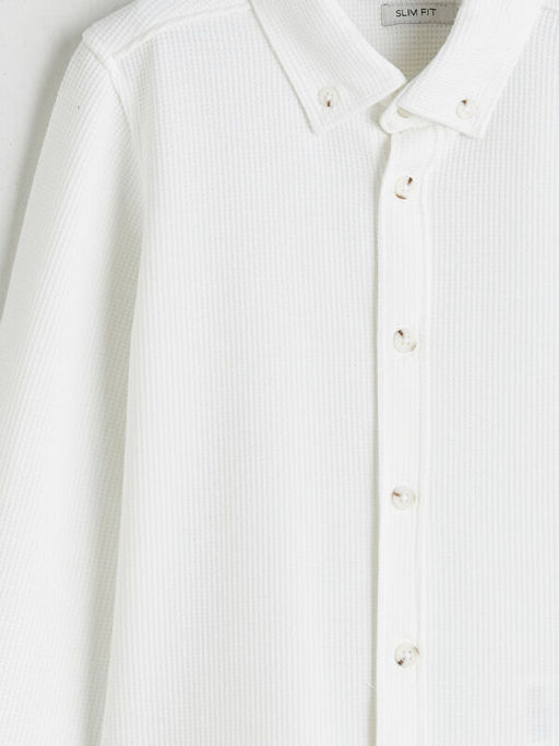 Uzun Kollu Dokulu Erkek ?ocuk G?mlek