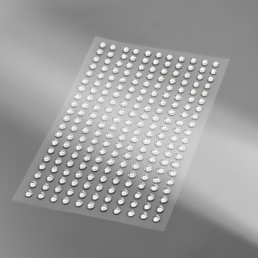 Цена за 4 шт. Стразы самоклеящиеся, d = 4 мм, 220 шт на листе на листе, цвет серебряный