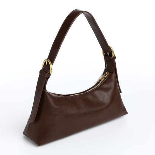 Сумка женская багет на молнии, цвет коричневый - Simaland фото 2