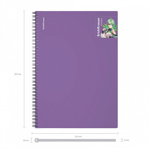 Цена за 1 шт. Тетрадь общая с пластиковой обложкой на спирали ErichKrause Manga фиолетовый, А4, 80 листов, клетка  фото 4