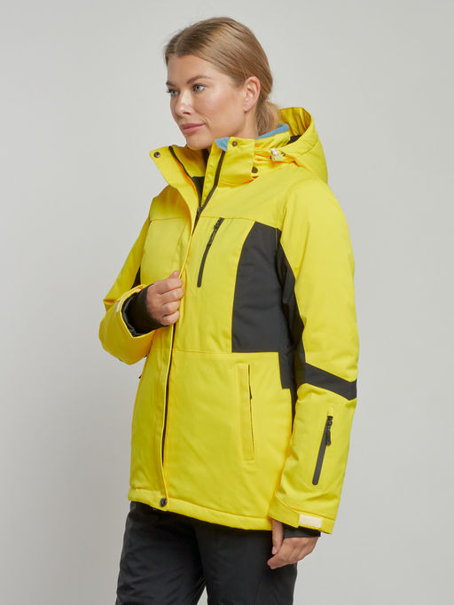 Горнолыжная куртка женская зимняя желтого цвета 3105J - Chunmai фото 3