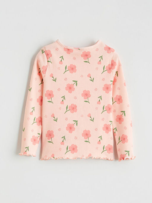 Bisiklet Yaka ?i?ekli K?z Bebek Ti??rt