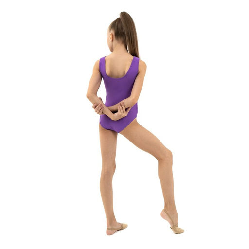 Купальник гимнастический Grace Dance, на широких бретелях, р. 42, цвет фиолетовый  фото 7