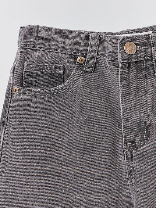 Джинсы для девочек серые с декоративными бусинами - Mark formelle фото 9