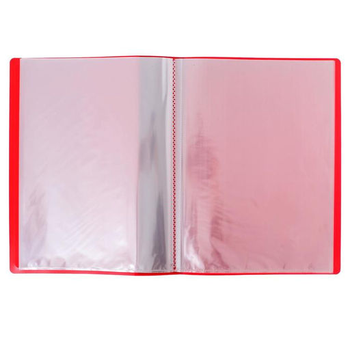 Папка с 40 вкладышами А4, 500 мкм, Calligrata, карман на корешке, красная  фото 2