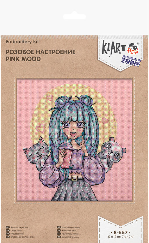 Klart набор для вышивания 8-557 Розовое настроение 19 х 19 см