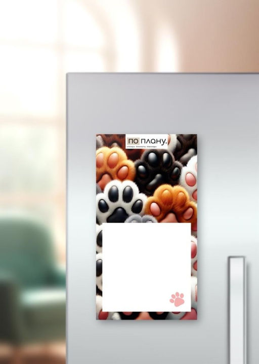 Магнитный блок для заметок ПО-ПЛАНУ. "Лапка вайб", плотность 80 г.