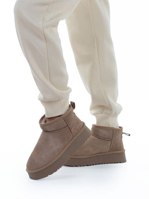 04-PF8520-3 BEIGE Угги женские (натуральная замша, 100% шерсть)