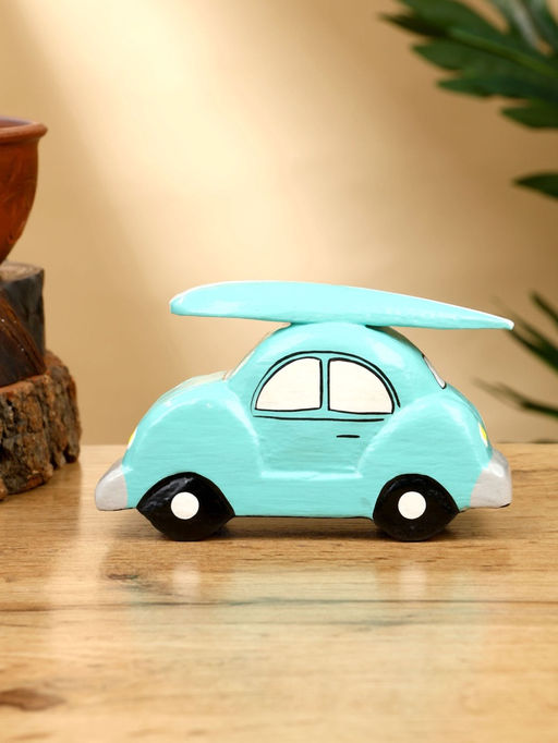 Сувенир «Машинка с серфом», 13×5×7 см, дерево, бирюзовый