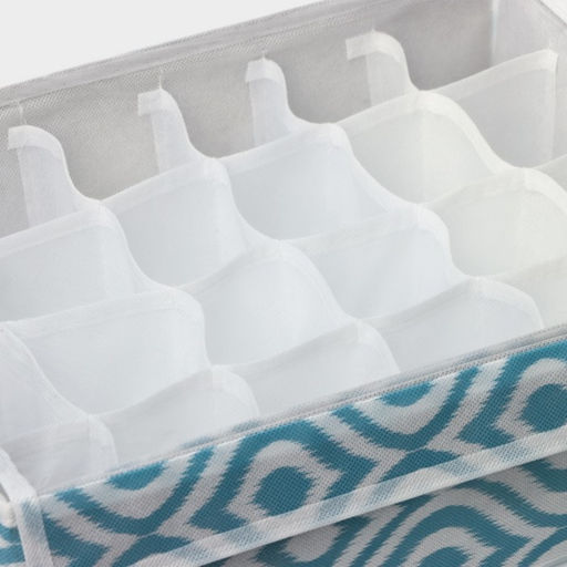 Органайзер для хранения белья Доляна Лагуна, 24 ячейки, с прозрачной крышкой, 383010 см, бирюзовый фото 4