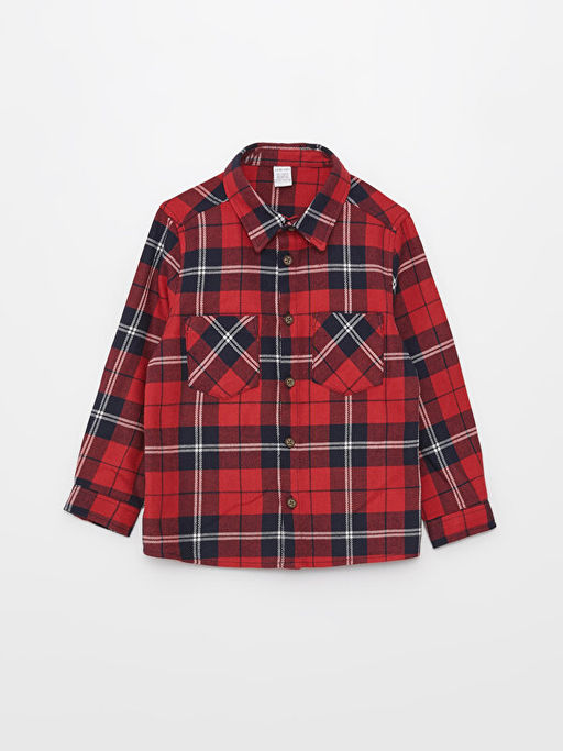 Ekose Desenli Uzun Kollu Erkek Bebek G?mlek ve Pantolon 2li Tak?m - Waikiki фото 2