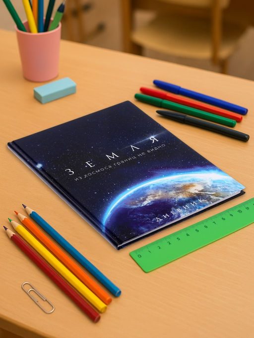 Дневник школьный для 1-11 классов, Земля из космоса, твёрдая обложка 7БЦ, глянцевая ламинация, 40 листов - Calligrata фото 2