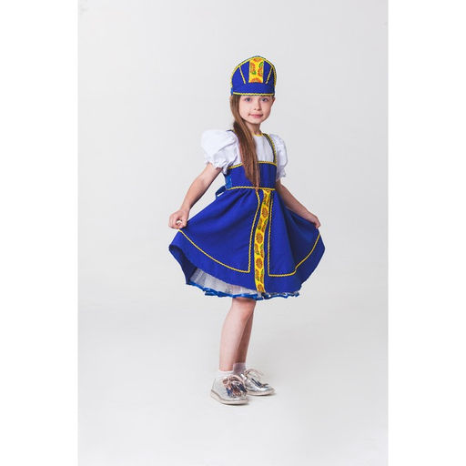 Костюм русский народный, платье, кокошник, рост 122-128 см, 6-7 лет, синий - Simaland фото 5