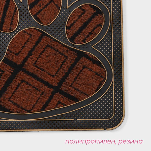 Коврик придверный Доляна «Лапка», 40×70 см, МИКС