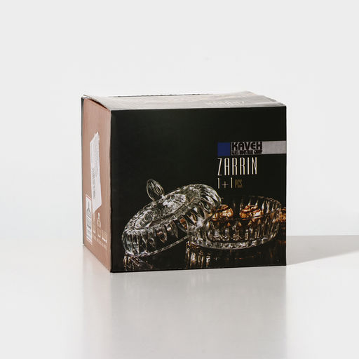 Сахарница ZARRIN, 300 мл, d=13 см, h=11 см, стекло, прозрачная