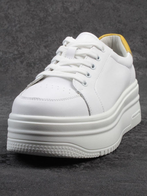 03-YC457-2 WHITE Кроссовки женские (натуральная кожа) - Фабричный китай фото 8