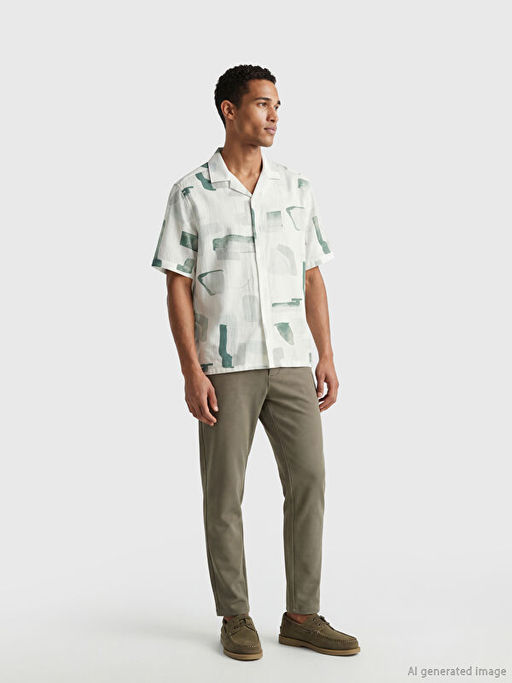 Regular Fit Resort Yaka Desenli Erkek G?mlek