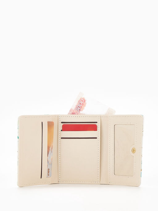 Кошелёк женский на кнопке, 10.5?2.5?8.5 см, с цветочным принтом, разноцветный