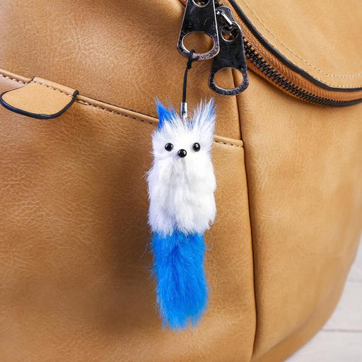 Цена за 12 шт. Брелок для ключей на подвеске Пушистик. Котик, на сумку, рюкзак, МИКС