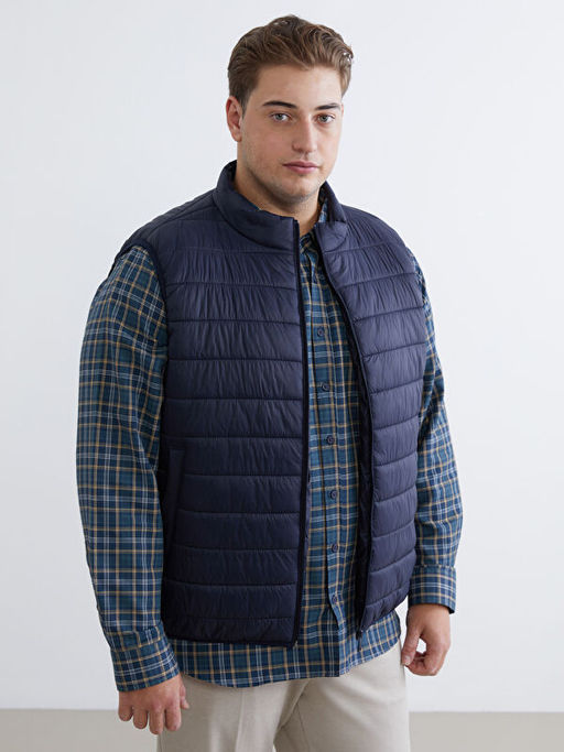 B?y?k Beden Standart Kal?p Dik Yaka Erkek ?i?me Yelek