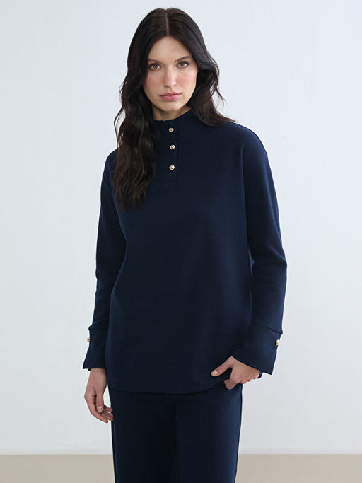 Dik Yaka Kad?n Sweatshirt Tunik