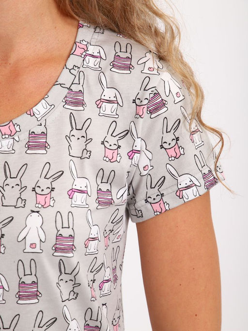 Сорочка ночная женская,мод. 450,трикотаж (46 размер, Зайчата)