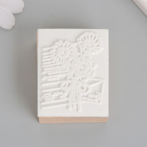 Печать дерево, резина «Письмо с маргаритками», 5×4×2.5 см