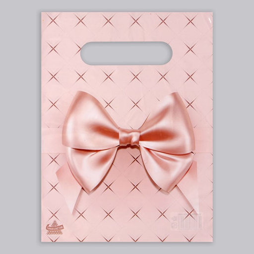 Цена за 100 шт. Пакет «Персиковый бант», полиэтиленовый, с вырубной ручкой, 19×25 см, 30 мкм