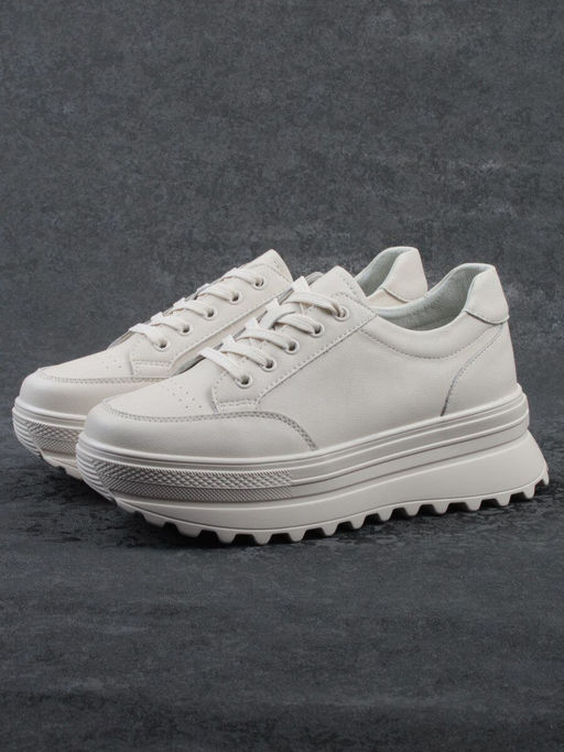 03-YC282-2 BEIGE Кроссовки женские (натуральная кожа) - Фабричный китай фото 5