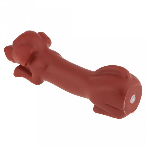 Игрушка для собаки Такса 17,5х4,5х5см, с пищалкой, ПВХ, цвета микс (коричневый, бежевый, белый/черный), Пэт тойс (Pet toys) (Китай)  фото 7