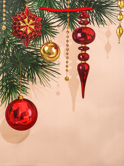 Цена за 2 шт. Пакет подарочный новогодний ламинированный, «Атмосфера Нового Года», 26×12×32 см