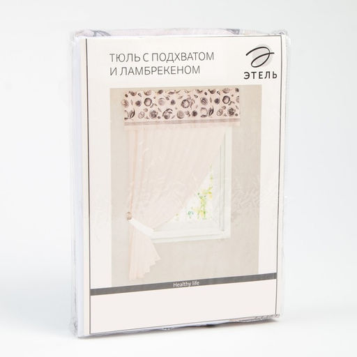 Тюль с подхватом и ламбрекеном Healthy life 250х200см, 100% п/э, вуаль - Этель фото 9