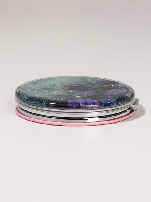 Цена за 2 шт. Зеркало складное Цветы, d=7.2 см, с увеличением х2, чёрное, фиолетовое - Qf фото 5